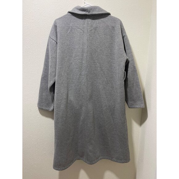 Open Front Gray Fleece Lined Cardigan Duster Coat For Women By Forever 21, S - Picture 3 of 10